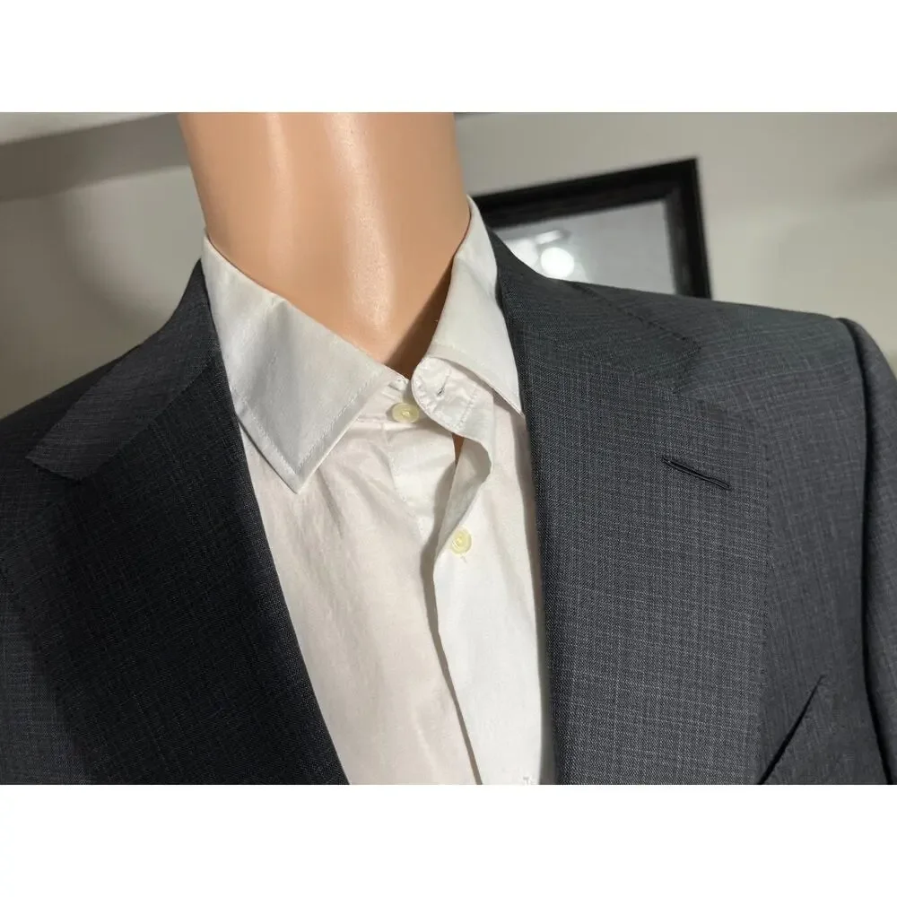 Tom Ford Gray Checked 2Pc Wool Suit 54EU 44R US Men's 36x30 trousers